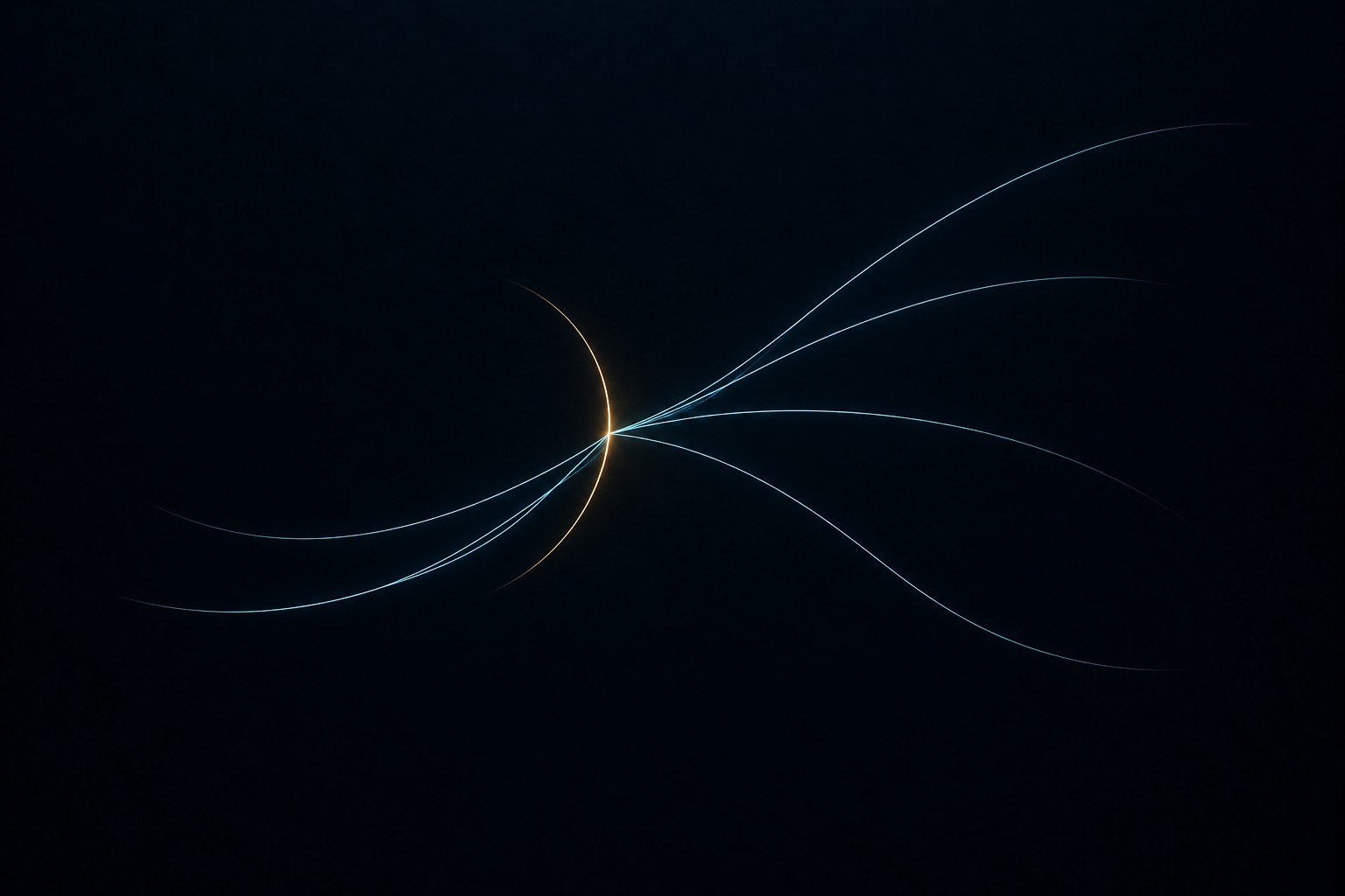 The blue paths vary around one short gold boundary. In the analytic collision transform, the finite digit boundary stays fixed while the analytic parameter changes the reading.