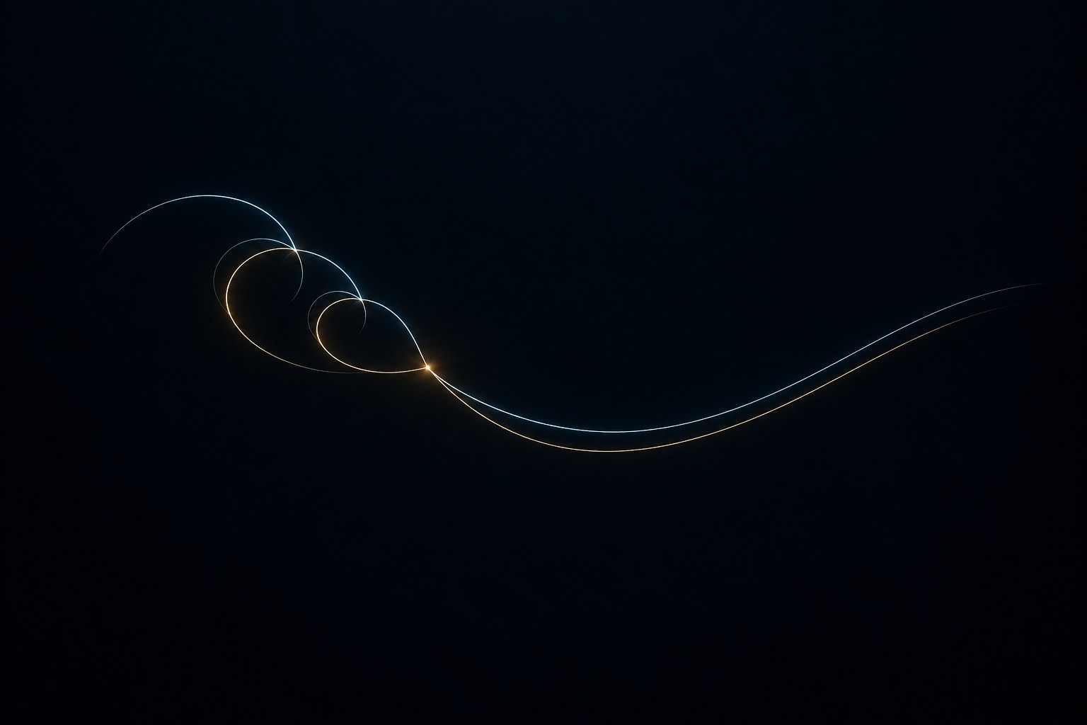 A long path leaves a compact pattern of repeated turns. Increasing denominators keep returning to deviations determined by the same finite residue table.