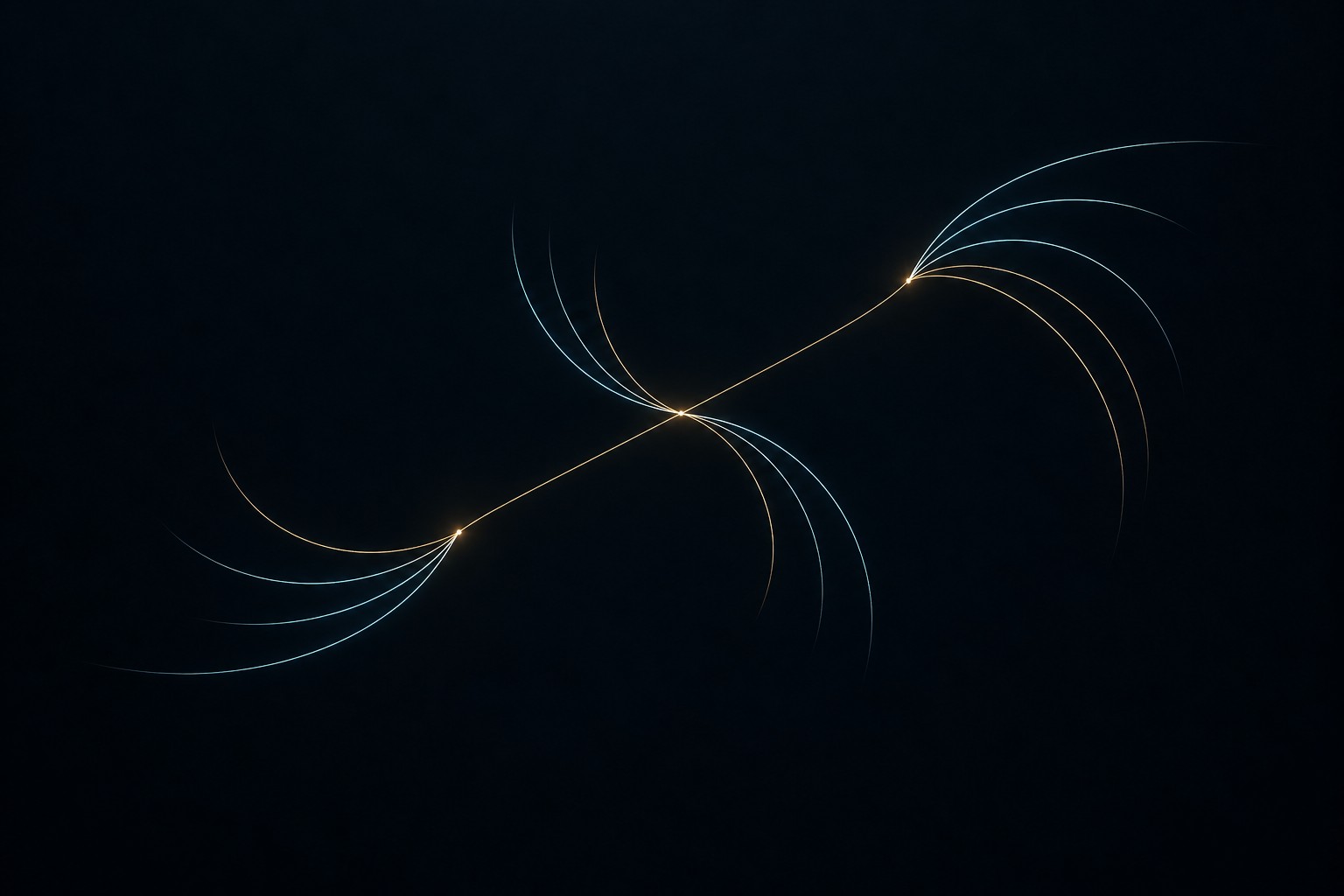 Three families of contours answer one another across a gold seam. Pairwise agreement preserves a structure that a single average loses, the subject of the cross-alignment matrix.